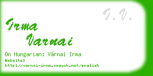 irma varnai business card