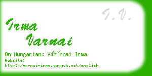 irma varnai business card